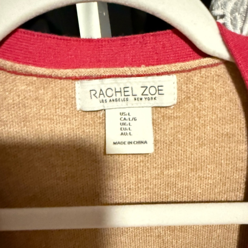 Rachel Zoe Tan and Red Striped Cardigan - Picture 2 of 2